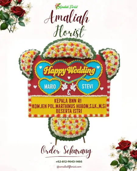 Papan Bunga Pernikahan Olo